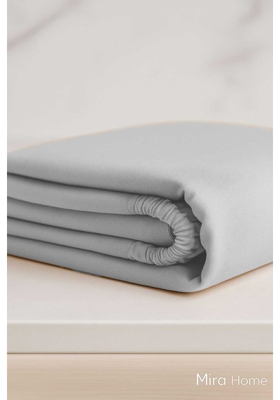 Tek Kişilik Düz Penye %100 Pamuklu Lastikli Çarşaf 100x200 Cm Newsheet Gri Renkli