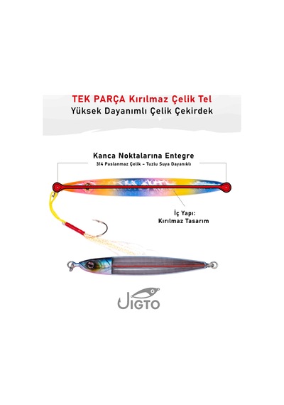 Jig, Zoka, Suni Yem, Glow Uv Metal Jig, 60gr 10cm Razor 60