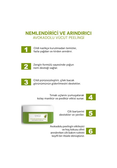Sinoz Avokado Bomb Nemlendirici Ve Arındırıcı Vücut Peeling 300 G