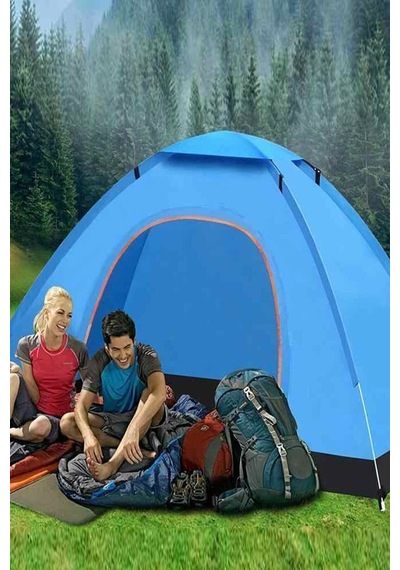Kamp Çadırı 3 Kişilik Dayanıklı Kolay Kurulum Renkli 200x150x110 Mavi