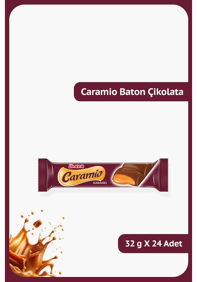 Ülker Caramio Karamel Dolgulu Sütlü Çikolalata 24 x 32 G