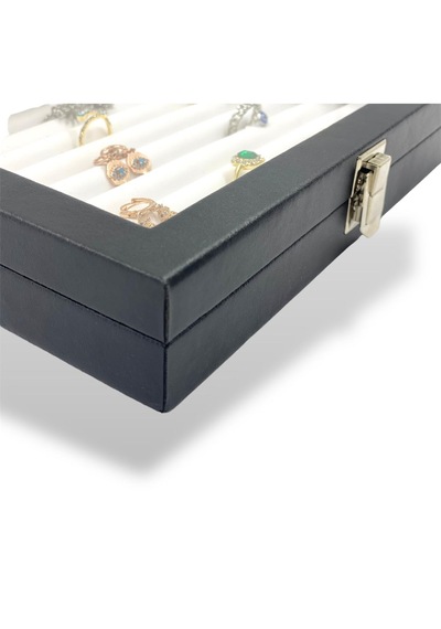 Richbox Sosis Model Yüzük Takı Kutusu 18x25cm Siyah İçi Beyaz