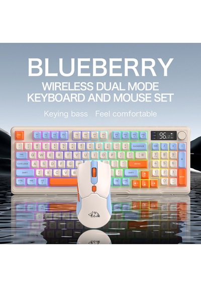 T96 2.4g Bt5.0 Çift Bağlantılı Tft Led Ekranlı Reinbow Gaming Oyuncu Klavye Mouse Set Diğer