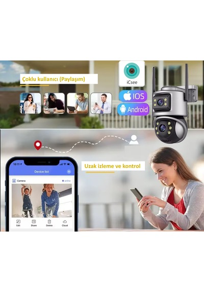 Icsee Viva223 6mp Dual Lens 360 Görüş Hareketli Akıllı Kamera