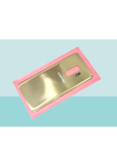 Tkgz - Samsung Galaxy Uyumlu S9 Plus Arka Kapak Batarya Kapağı - Gold Çok Renkli