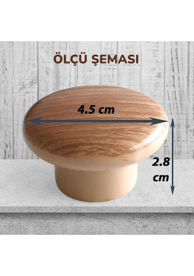Bihe Plastik Çanak Mantar Kulp Ceviz Düğme Mobilya Mutfak Dolap Dolabı Çekmece Kulbu Kulpları Ceviz