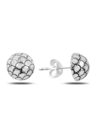 Brezza Lusso Jewelry 925  Ayar 20 MM Burgu Model Oksitli Halka Bayan Küpe Beyaz