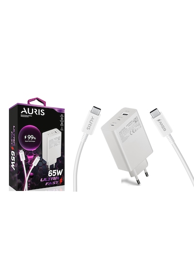 Auris ARS-Ch65 65 Watt Usb To Type C Ultra Fast Hızlı Şarj Aleti Seti