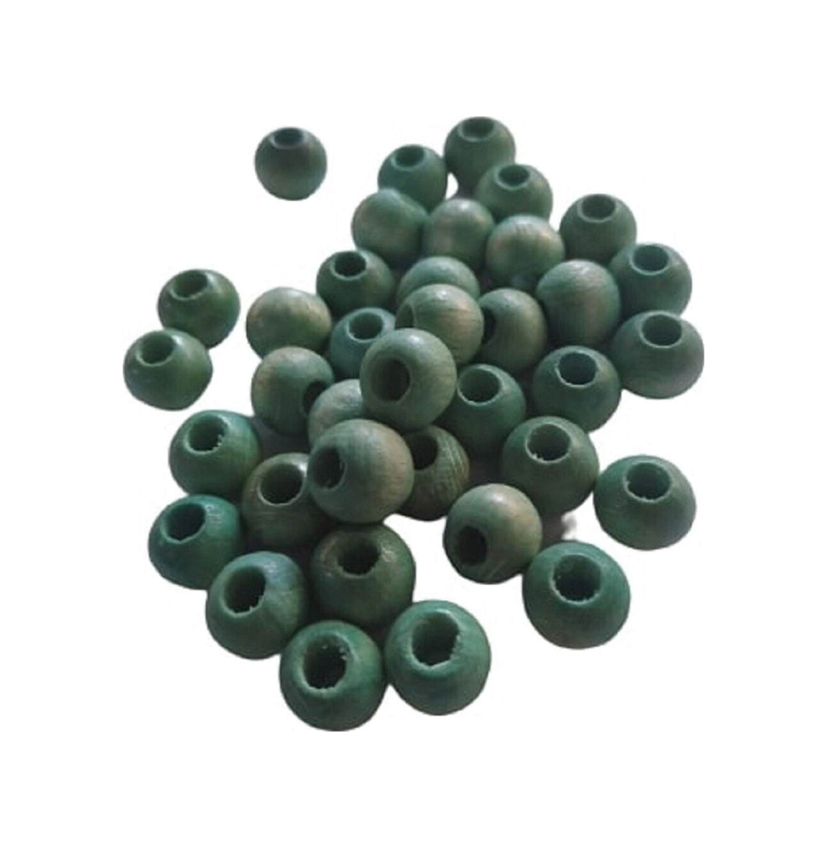 10 Mm Turkuaz Renk Ahşap Boncuk - 50 Gram Ort 110 - 150 Adet