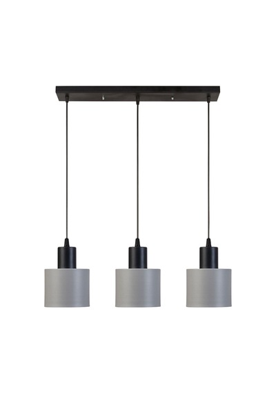 Teddy Özel Tasarım Modern Cafe Mutfak Salon 3 Lü Metal Sıralı Sarkıt Avize Gri Gri