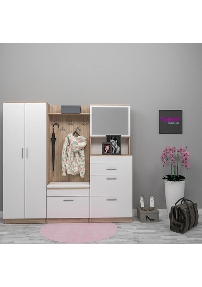 Evistro Aynalı Krem Gordoba Portmanto Mdf Sis Gri Evistro Aynalı Krem Gordoba Portmanto Mdf Sis Gri