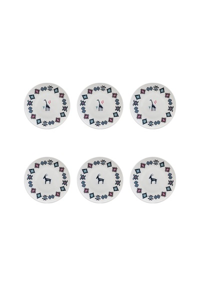 Porser Porselen Hitit Servis Tabağı Takımı 26cm 6 Parça Tvl6srvprs1241 Çok Renkli
