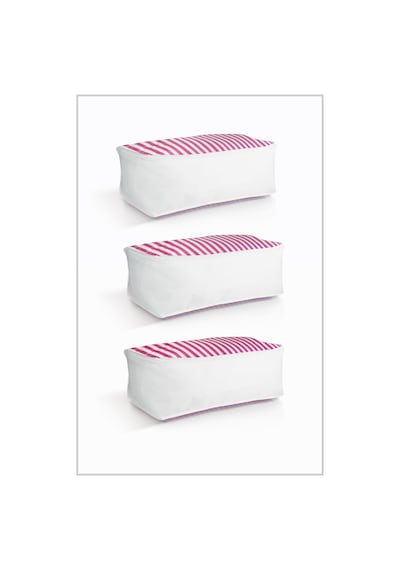 Vedsey 3'lü Set & 50x25x20 Cm Baza Altı Pembe Hurç & Dolap İçi - Sandık İçi Düzenleyici Pembe