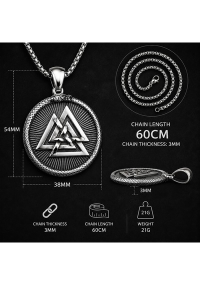 Paslanmaz Çelik Antik Gümüş Renk Çift Taraflı Viking Mitolojisi Vegvisir Valknut Viking Kolye Antrasit Paslanmaz Çelik Antik Gümüş Renk Çift Taraflı Viking Mitolojisi Vegvisir Valknut Viking Kolye Antrasit