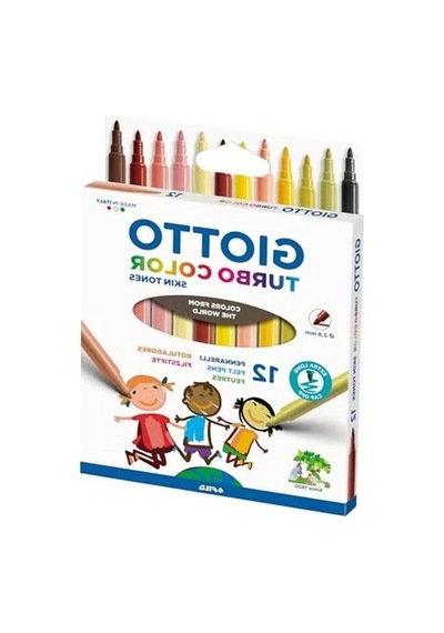 Turbocolor Keçeli Kalemler, İnce Uçlu, 2,8 Mm, 12 Ten Rengi, Çocuklar, Partiler Ve Okullar İçin İdeal