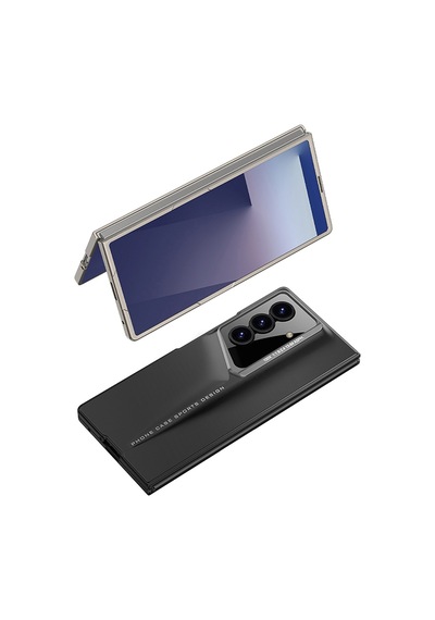 Samsung Uyumlu GalaxyZ Fold 7 Kılıf Ultra İnce Kamera Korumalı Sert Rubber Celikaksesuar Procase Kılıf Titanyum-Gri