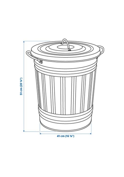 Ikea Knodd Çöp Kutusu, Beyaz, 40 Lt, Kapaklı
