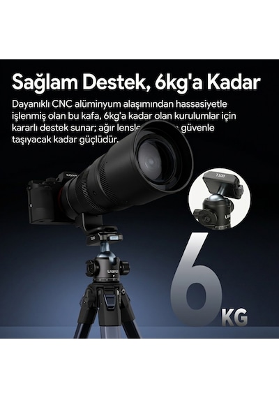 Ulanzi T100 Uka Quick Release Ball Head Tripod Başlığı - C062