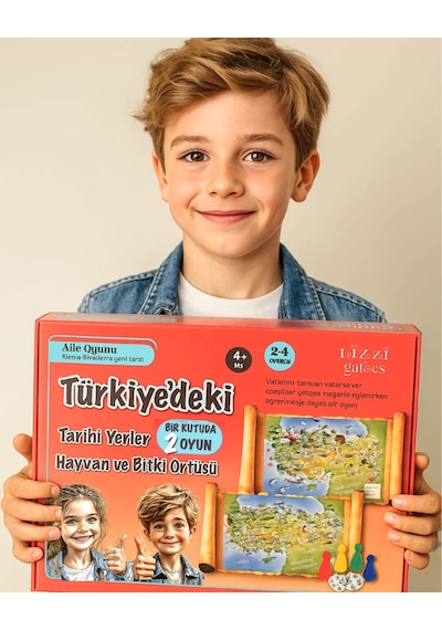 Lizzy Games Eğitici Çift Taraflı Türkiye Haritası Tarihi Yerler Hayvan Ve Bitki Örtüsü Aile Oyunu