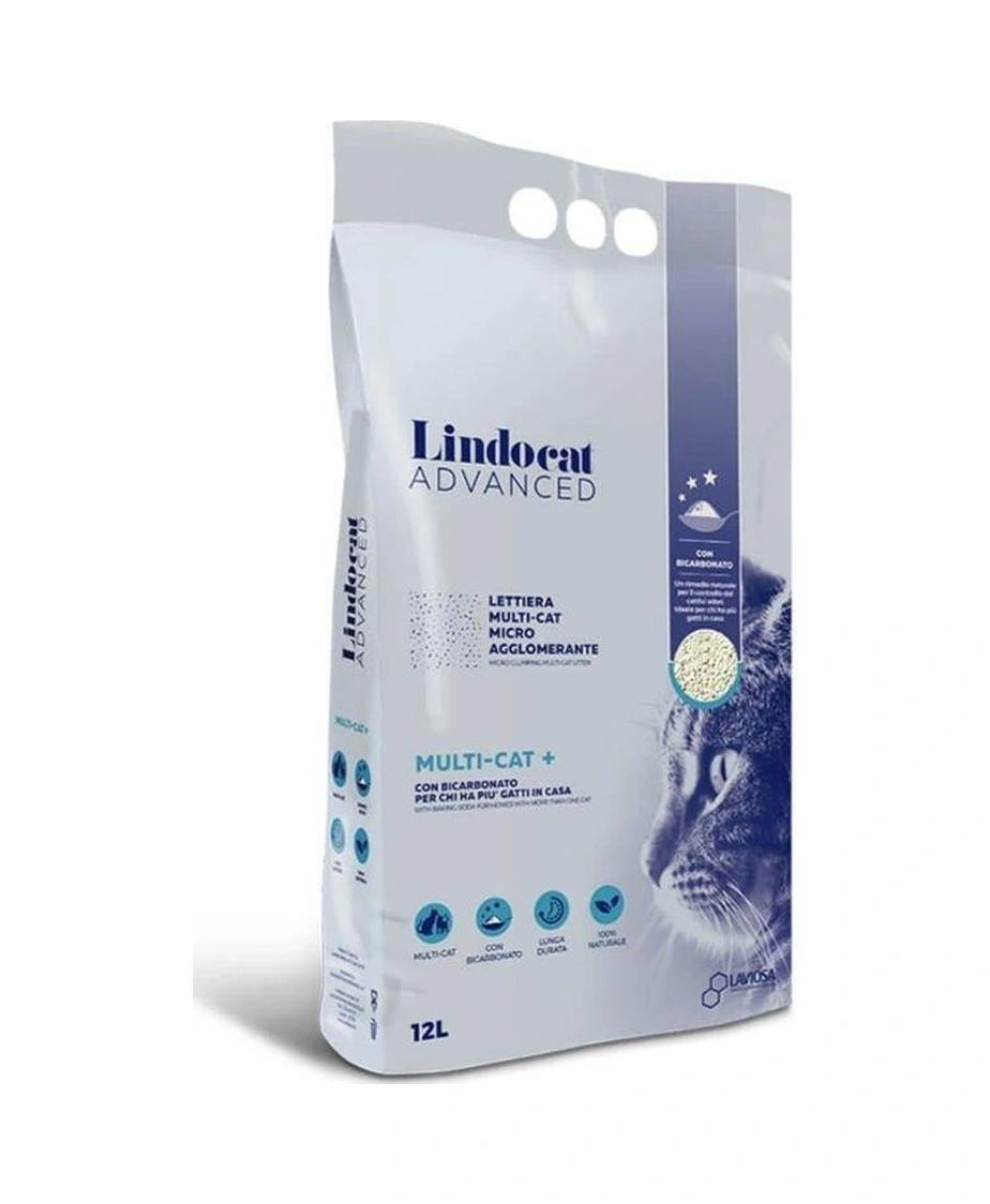 Lindocat Advanced Multicat Koku Önleyici Ve Ekstra Güçlü İnce Taneli Topaklanan Bentonit Kedi Kumu 12 Lt