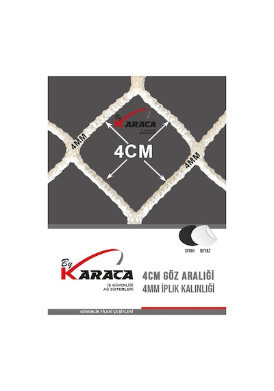 Çocuk Balkon Güvenlik Filesi 2x4 Mt 4mm İp Kalınlığı 4x4 Gözenekli + Montaj Aparatları