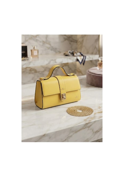 Names Bag Trend Model Lüks El, Omuz Ve Çapraz Kadın Çantası Sarı Sarı