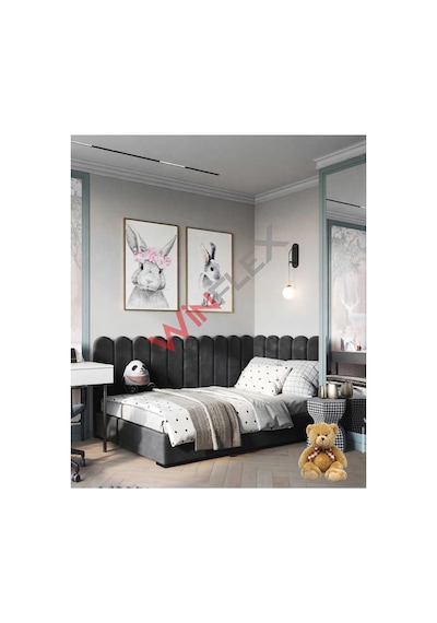 Winflex Yatak Başlık ,duvar Ve Oda Dekorasyon Panel 10adet- 15x100cm Antrasit 100 x 150 CM