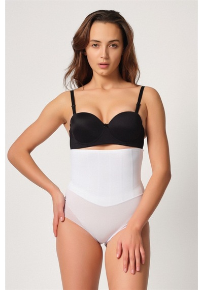 Lohusasepeti 2945 Tül Karyokalı Lazer Slip Lohusa Korse Beyaz 001