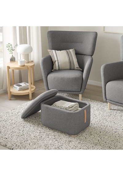 Ikea Oskarshamn Saklama Gözlü Puf, Tibbleby Bej-gri