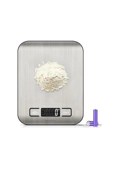 Tr Techfit Tf-1002 Dijital Mutfak Terazisi, 5 Kg Kapasiteli, Paslanmaz Çelik, Lcd Ekran, Dara Fonksiyonlu, G/ml/oz/lb Genel
