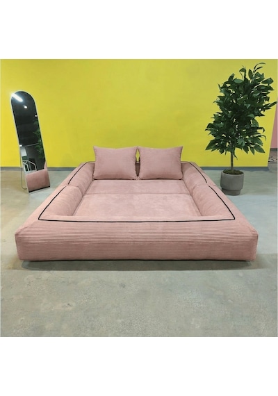 Katlanır Yatak Çok Fonksiyonlu Koltuk Pembe