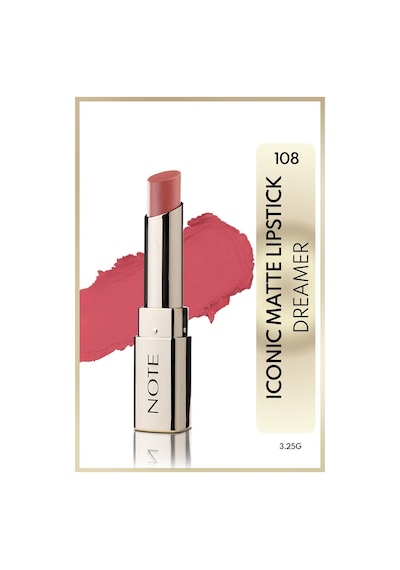 Note Cosmetique Iconic Matte Lipstick Kalıcı Mat Ruj 108 Dreamer - Pembe