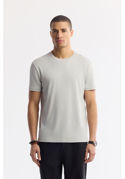 Avva Erkek Taş Bisiklet Yaka Bi-stretch Soft Touch Basic Regular Fit T-shirt B001031