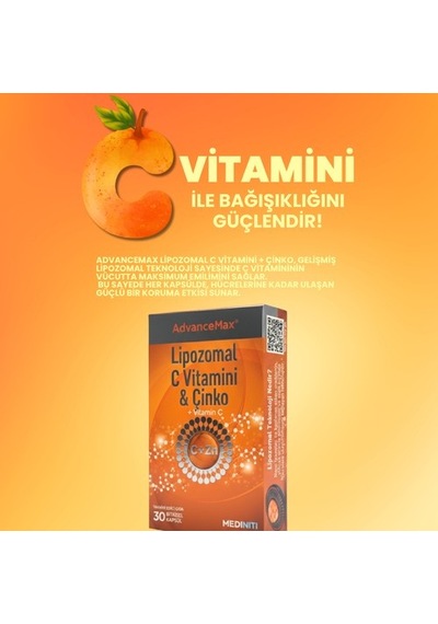 Advancemax Lipozomal C Vitamini & Çinko 30 Kapsül