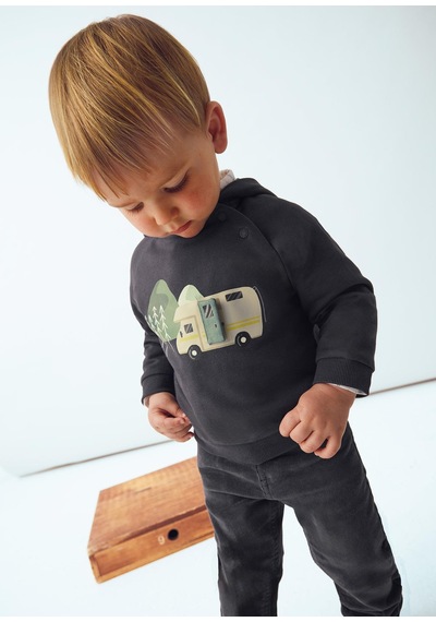 Mayoral Erkek Bebek Kapşonlu Sweatshirt Gri