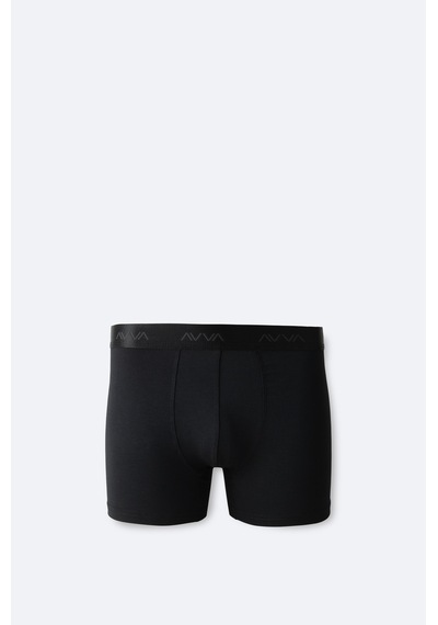 Avva Erkek Siyah Basic Soft Touch Tekli Regular Fit Boxer B009537