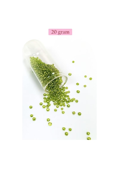 Dökme Cam Kum Boncuk 8/0 3 Mm - 20 Gram - Şeffaf Yeşil - Bnc167