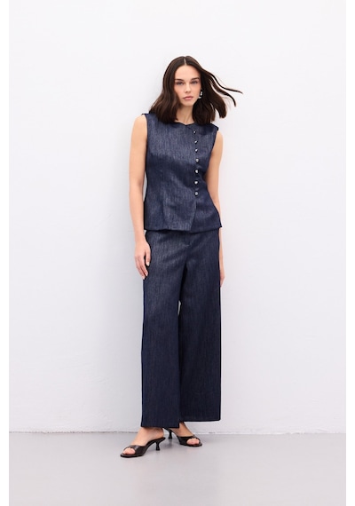 Sateen Livia Pantolon - Lacivert-136911 Lacivert