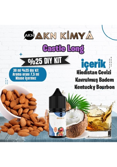 Castle Long Five Pawns Yoğun Dıy Kit Kavrulmuş Badem Bourbon Gıda Aroması %25 Oranda Aroma İçerir Hazır Değildir 30 Ml