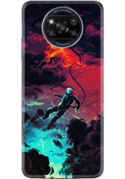 Xiaomi Poco X3 Pro Kılıf Silikon Desen Özel Seri Astronot Düşerken 1696