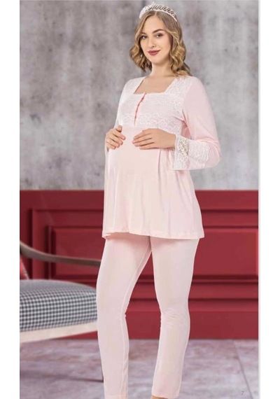 Limissi 2104 Hamile Lohusa Pijama Dantelli Takımı