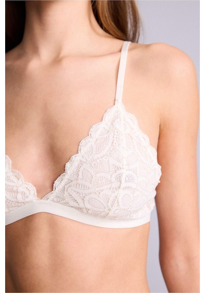 Defacto Dantelli Simli Kapsız Pedsiz Balensiz Triangle Bra F5037ax26spwt16 Beyaz-wt16