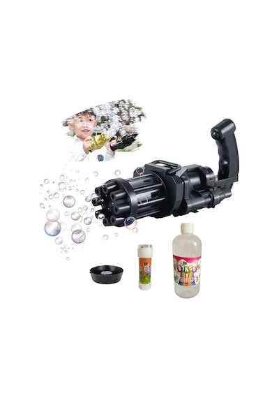 Pilli Baloncuk Oyuncak Köpük Makinesi Tabancası Bubble Machine - 50 Ml 500 Ml Baloncuk Likiti
