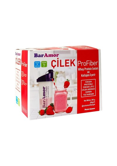 Çilek Profiber Çilek Aromalı Yüksek Proteinli Toz Içecek(7Günlük)