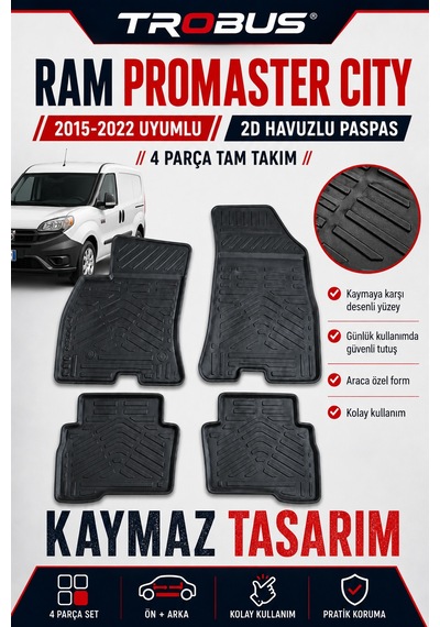 Trobus Ram Promaster City Wagon 2015-2022 2d Havuzlu Paspas