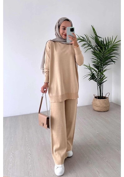 Kahijab Işıltılı Merserize Takım - Sütlü Kahve Sütlü Kahve