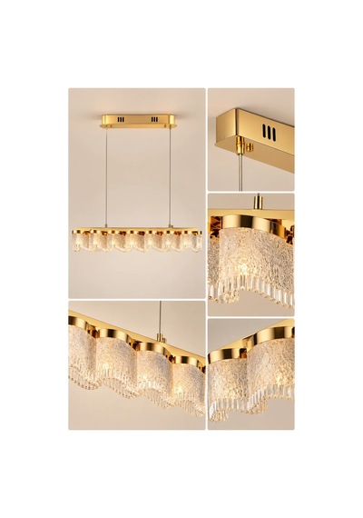 Modern Premıum Şelale Sarkıt Ledli Avize 3 Renk Gold Salon Avizesi 50w Beyaz