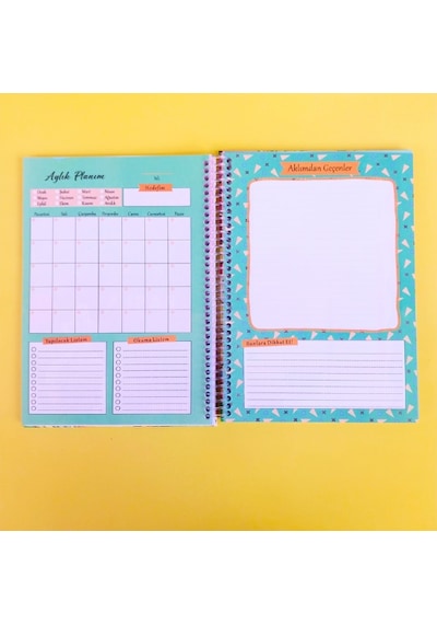 Zamansız Haftalık Ajandam Manifest Defteri 17x24cm 100 Yaprak Planlayıcı Defter Kamp
