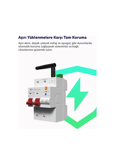 Akıllı Wi-fi C Tipi 63a 2p Otomatik Sigorta - Akım Koruma Rölesi