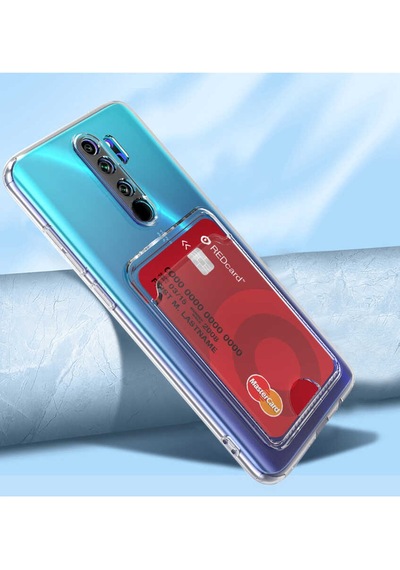 Ekılıf - Xiaomi Redmi Note 8 Pro Uyumlu Kılıf Kartlıklı Şeffaf Setra Clear Silikon Kapak - Şeffaf